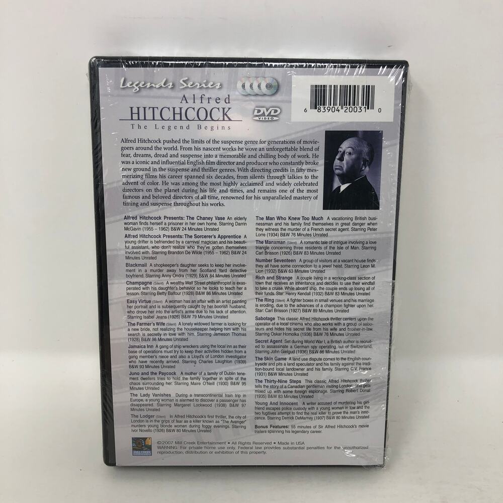 Alfred Hitchcock The Legend Begins DVD 4-Disc Set 20 Movie Collection Brand New - Picture 2 of 7
